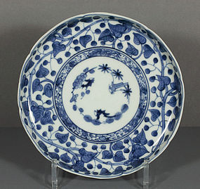 Japanese Arita Blue & White Dish, late 18th C.
