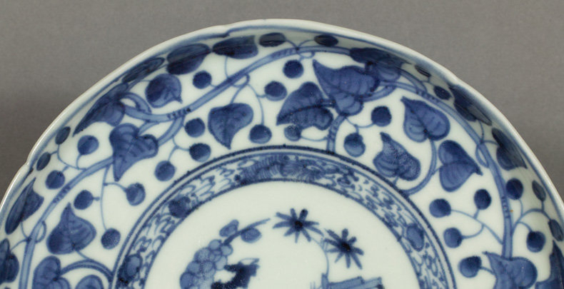 Japanese Arita Blue &amp; White Dish, late 18th C.