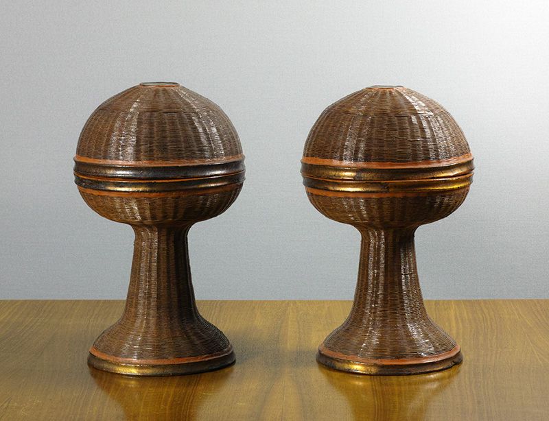 A Rare Pair of Bamboo Ritual Vessels, Bian, Sun Altar