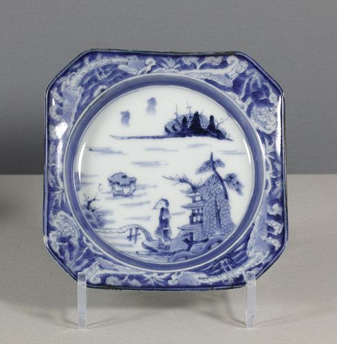 An Arita Blue & White Square Dish, 18th ~ 19th century. Chip. #5