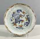 An 18th century Japanese Arita porcelain dragon dish