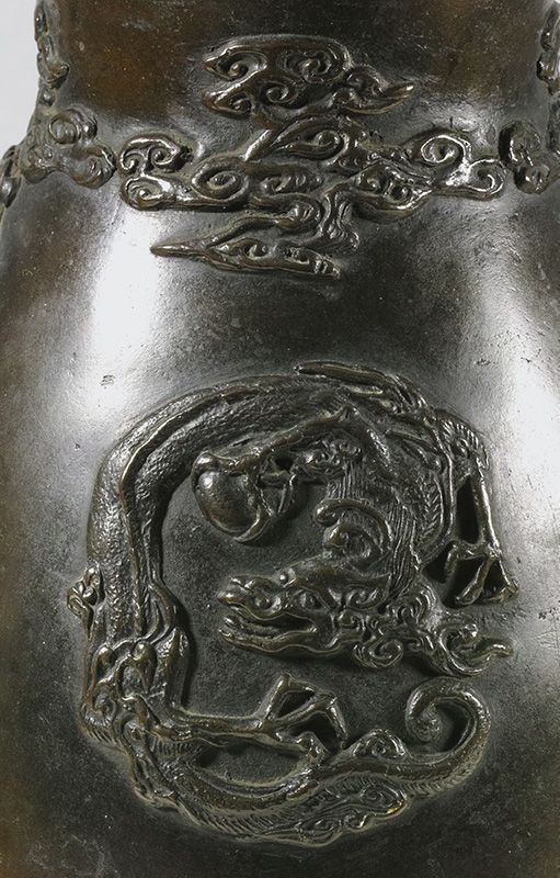 Japanese Bronze Dragon Vase, 19th Century.