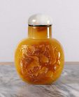 Fine Large Carved Agate Snuff Bottle.