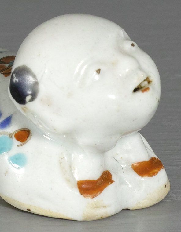 An Arita porcelain whistle in Kakiemon style, 17th Century.