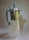 Cut Glass Claret Jug/Ewer Silver Mounts - Germany