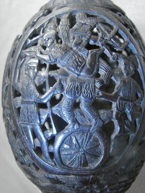 19th Century Coconut Bank - Exceptionally Carved and Reticulated