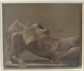 A. B. Davies Pastel of Sensual Nude Woman - Attribution