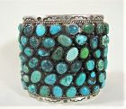 Grand Navajo Cluster Cuff Bracelet - 96 Stones - Fine Silverwork