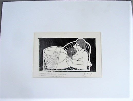 E.M. Washington Woodblock Print - Nudes - After E. Gill Proof