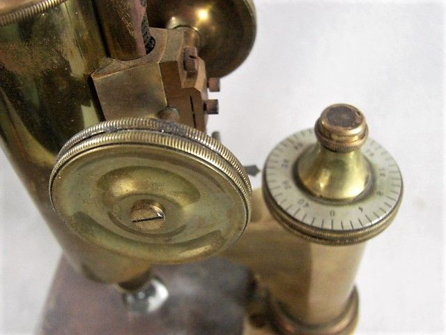 Rare Lacquered Brass Microscope F. Koritska Milano