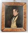 Early 19th Century Portrait of Young Man - Birdseye Maple Frame