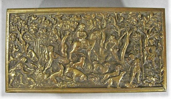 Renaissance Revival Mythological Footed Bronze Coffer