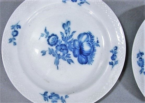 Antique Royal Copenhagen Dining Set - ca 1875 - Blue Flower - 12 piece