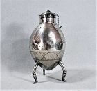 Unusual Silver Mate Cup - Lidded Ovoid Form with Legs - 19th Century