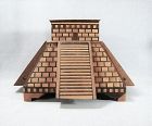 Folk Art Model of Pyramid - Tobacco & Cigarette Holder - Inlaid Wood