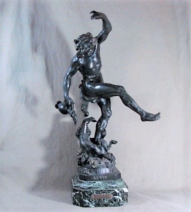 LE VIN Bronze by Louis Holweck - French Foundry - ca 1880 -Bacchus