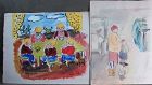 Pair of Helen Malta Watercolors- Genre Scenes- Children & Urban Street