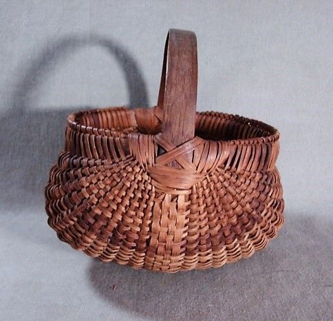 Small Antique Splint Basket American Fine Quality and Condition 19th C
