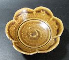 Liao Dynasty Lobed Brown Glaze Bowl, 6 Petal Form, Collection Tag