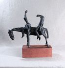 MCM Sculpture, Puck Stocklassa, Brutalist, Horse with Riders, ca 1960