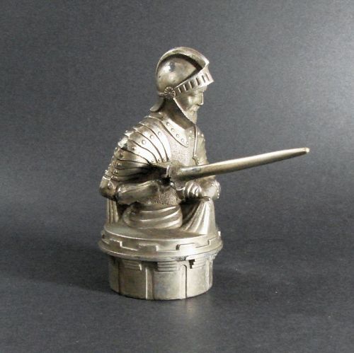 RARE Armored Knight Hood Ornament or Radiator Cap, Willy's Knight Auto
