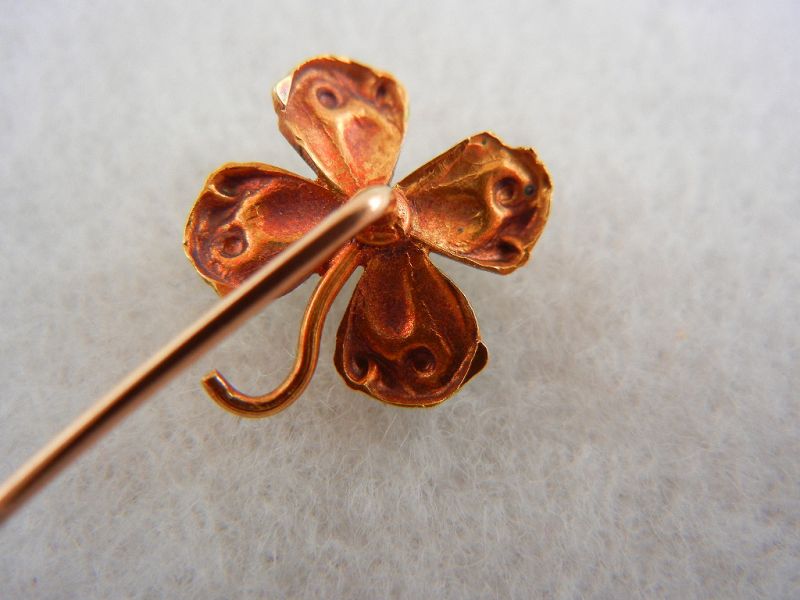 Lucky Four-Leafed Clover Stickpin