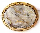 Gold-in-Quartz Brooch in 14kt Gold