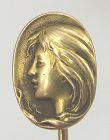 Girl in 14kt Yellow Gold - Art Nouveau Stick Pin