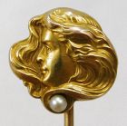 Lady with a Pearl in Her Hair Stick Pin by WHITESIDE & BLANK