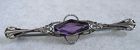 Edwardian White Gold and Amethyst Pin