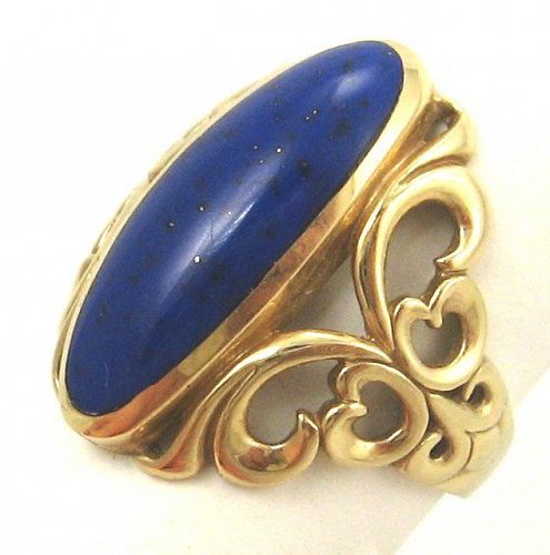 Royal Blue Lapis Lazuli 14kt Gold Ring