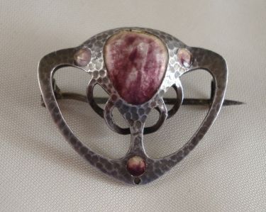 Arts & Crafts Silver Brooch with Enamel