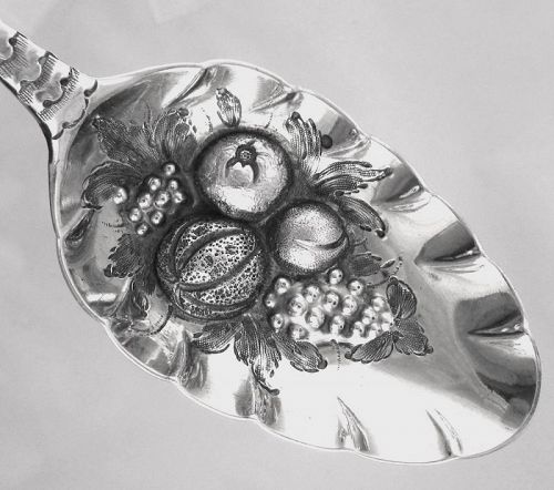 Silver and Gold Gilt Berry Spoon - 1768