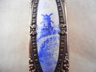 Sterling Clothes Brush with Porcelain Scene