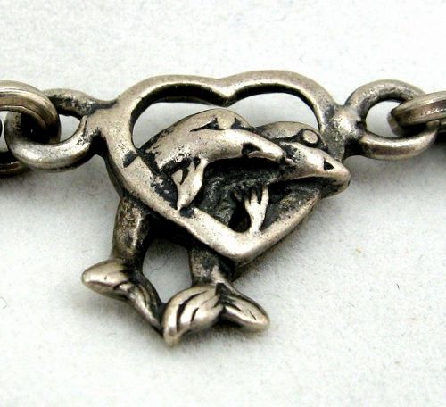Romantic Dolphins and Hearts Bracelet