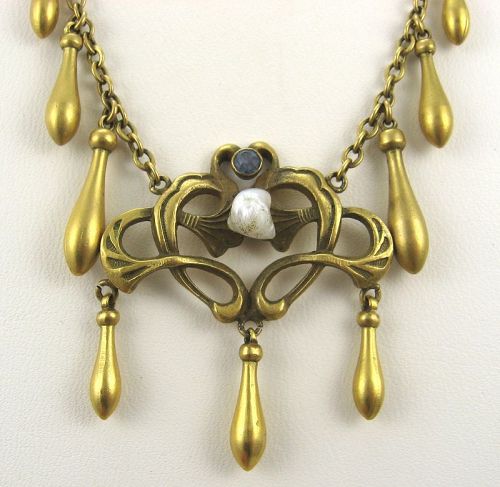 Lotus Motif Fringe Necklace – Etruscan Revival