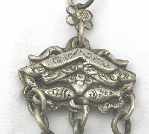 Silver Grooming Chatalaine with Chinese Motif