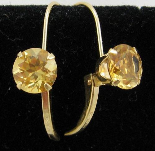 Bright Citrine Earrings in 14kt Gold