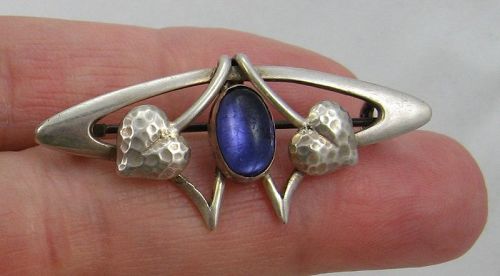 Art Nouveau/Arts & Crafts Purple Stone Brooch