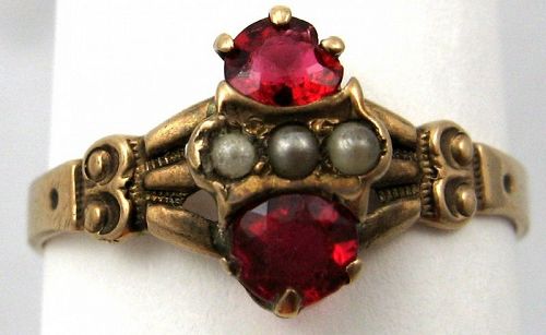 Red Stone in Rose Gold Ring – Very Victorian