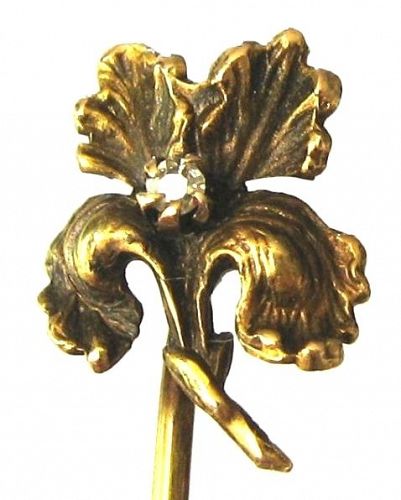 Diamond Iris Stickpin - 10k Gold