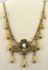 Etruscan Revival - Lotus Motif Fringe Necklace