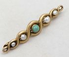 Turquoise & Pearl Bar Pin by BIPPART GRISCOMB & OSBORN