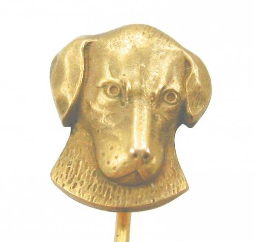Yellow Gold Hound Dog Stickpin