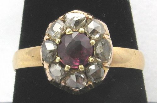 Ruby & Diamond Ring - Early Victorian or Georgian