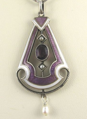 Amethyst Enamel Pendant by HERMANN & SPECK