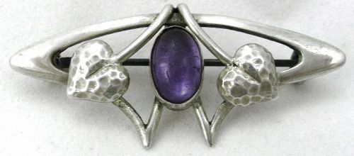 Arts & Crafts/Art Nouveau Purple Stone Brooch