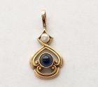 Blue Sapphire Pearl Lavalier by WHITESIDE & BLANK