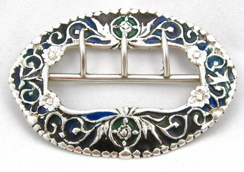 Plique a Jour Silver Sash Buckle from 1886 – Rare