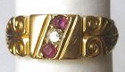 18kt Diamond Ruby Cigar Band Ring - 1903